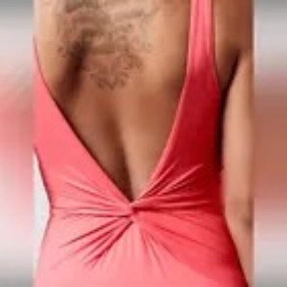 NWOT Athleta Women's Coral Pink Hampton One-Piece Swimsuit Size L 202 - Picture 8 of 13